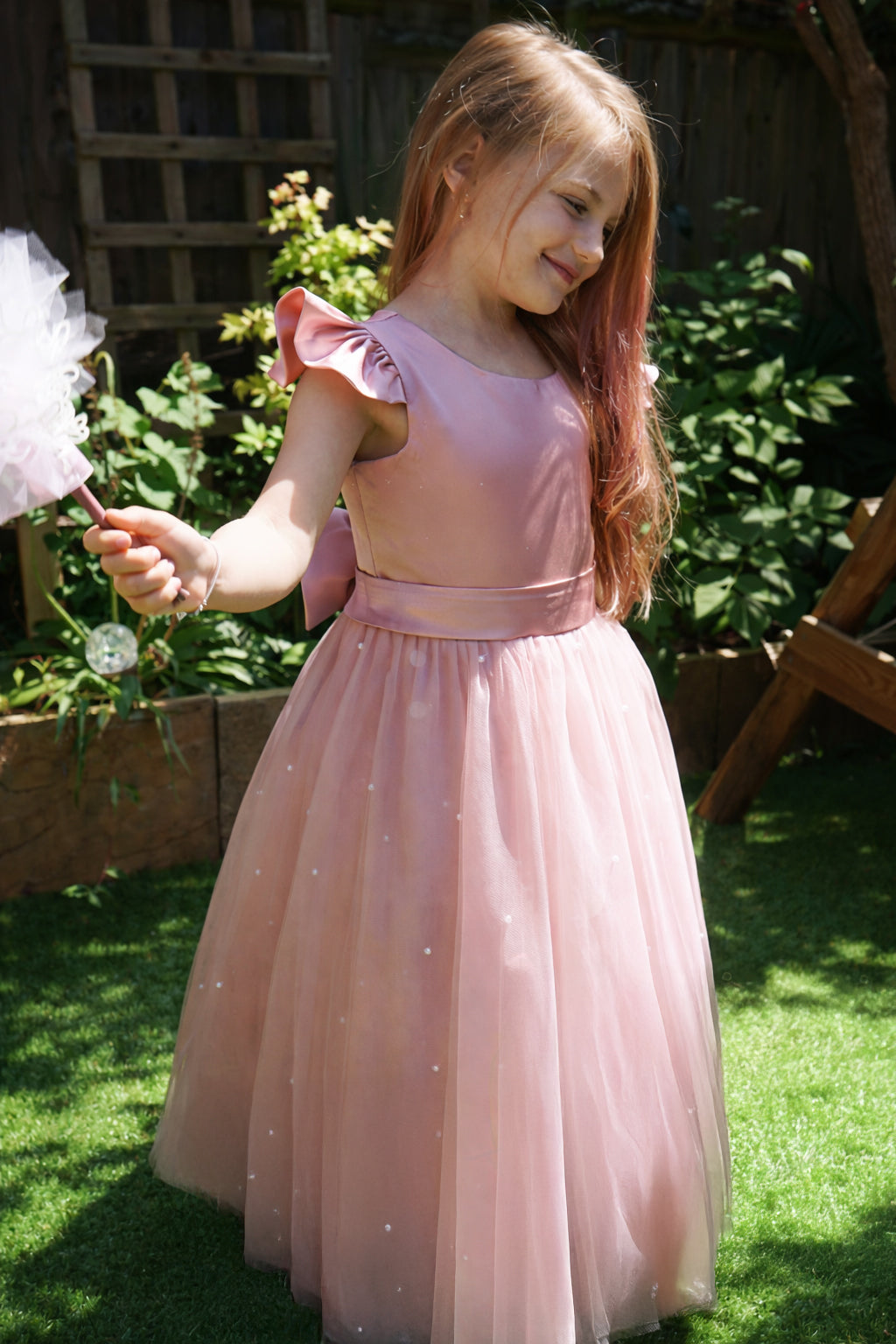 Helena in Dusty Rose ~ Luxurious Flower Girl or Party Dress