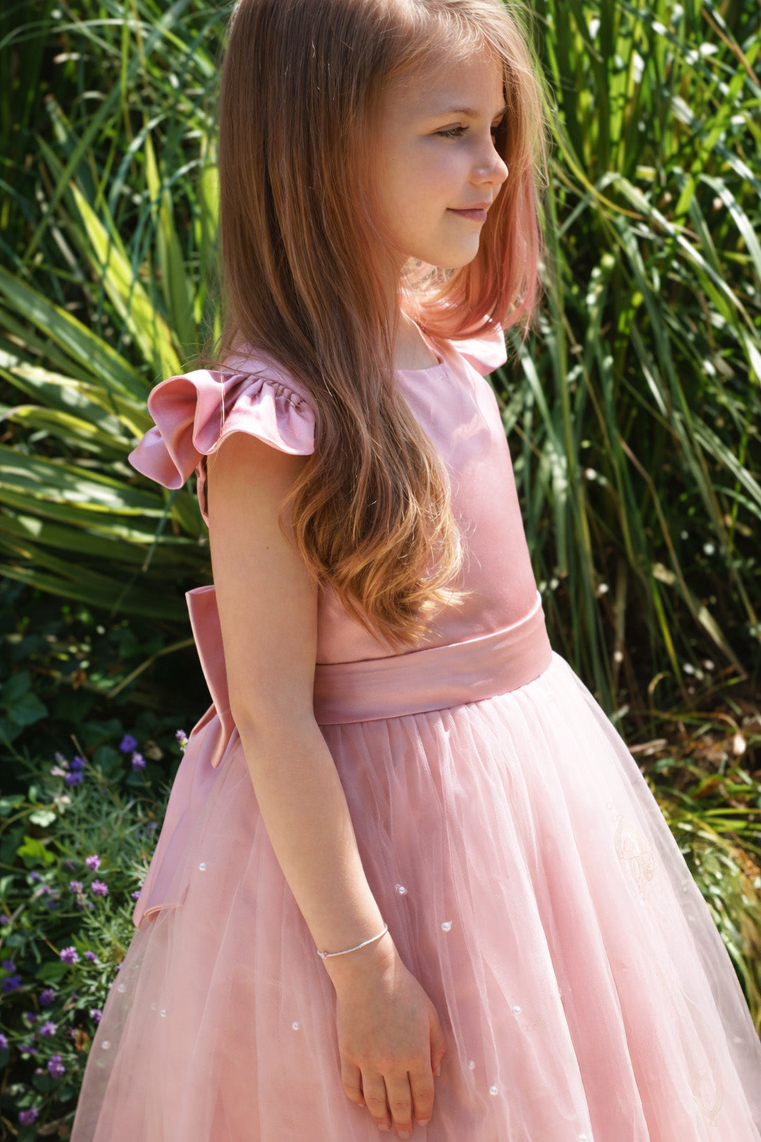 Helena in Dusty Rose ~ Luxurious Flower Girl or Party Dress