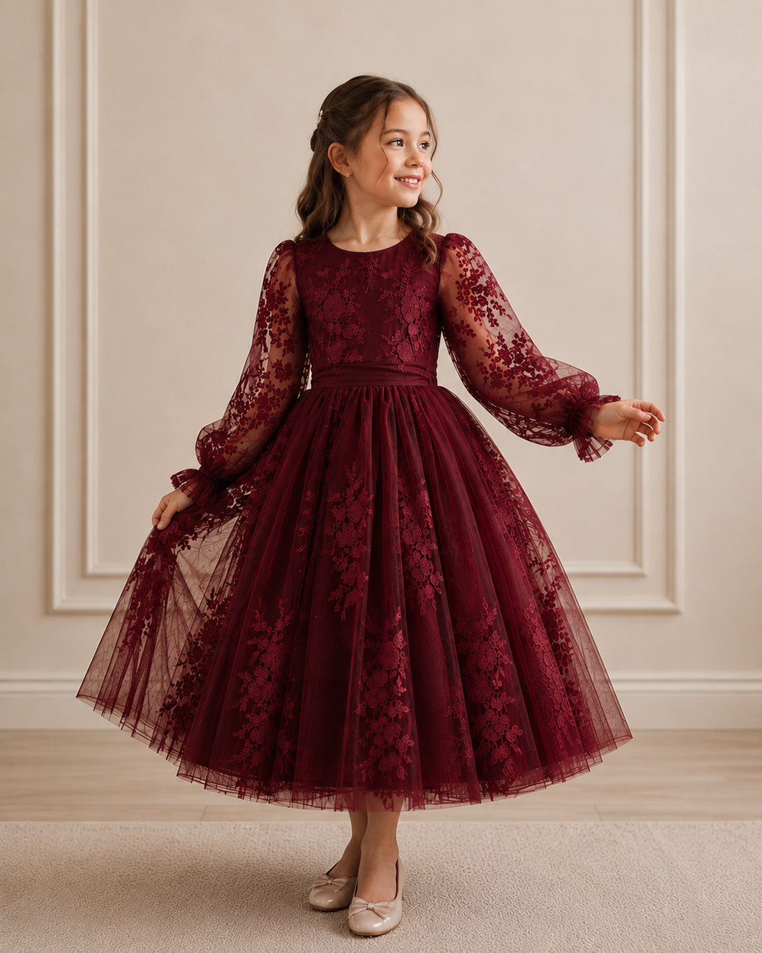 Holly in Burgundy ~ Party or Flower Girl Dress