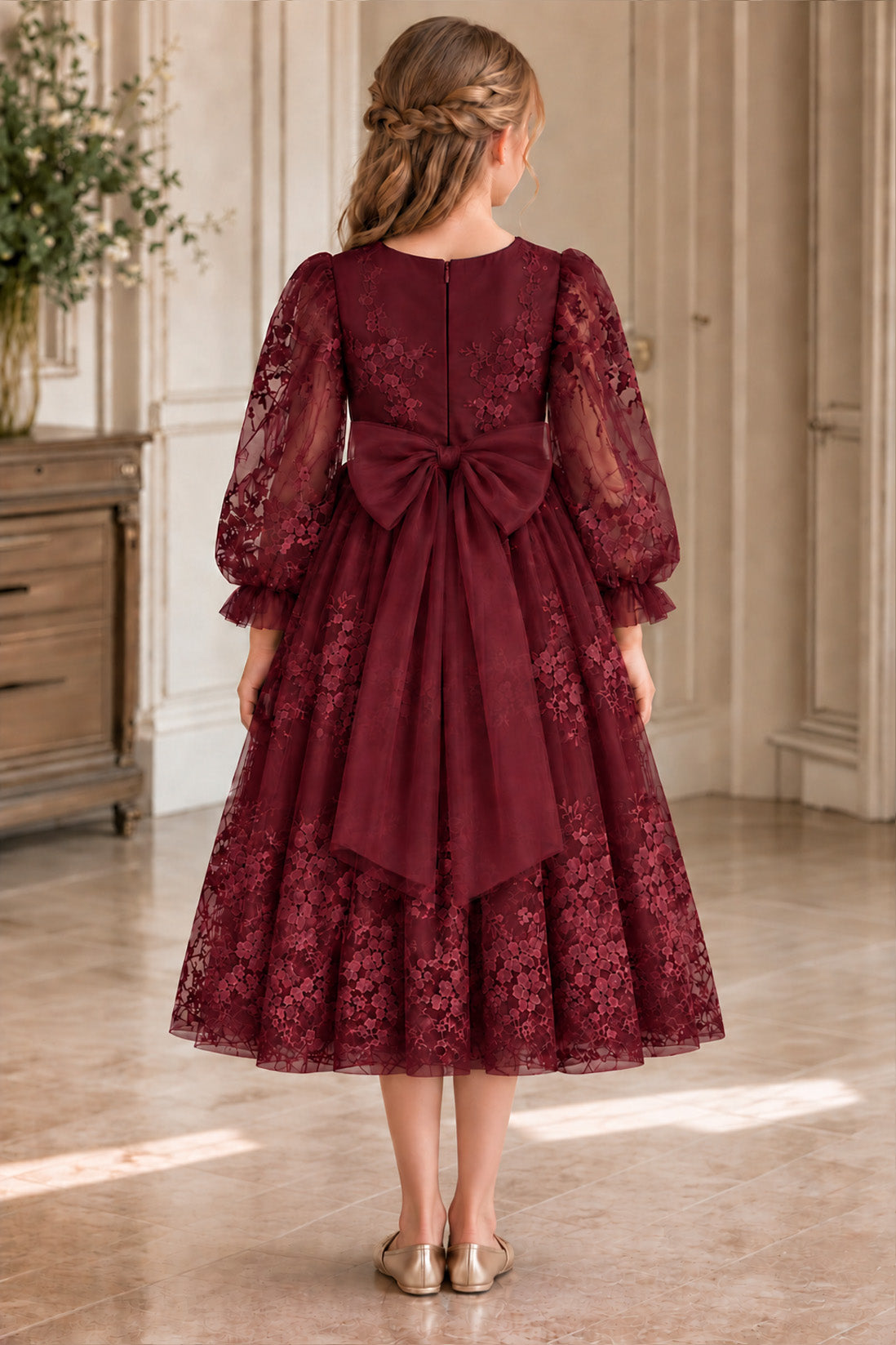 Holly in Burgundy ~ Party or Flower Girl Dress