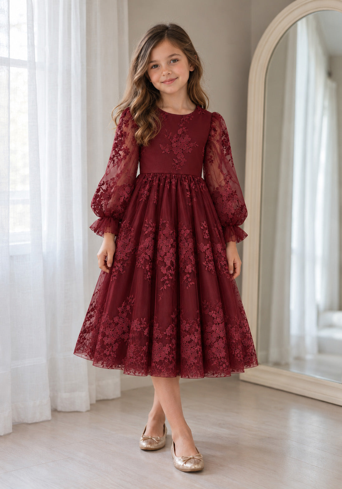 Holly in Burgundy ~ Party or Flower Girl Dress