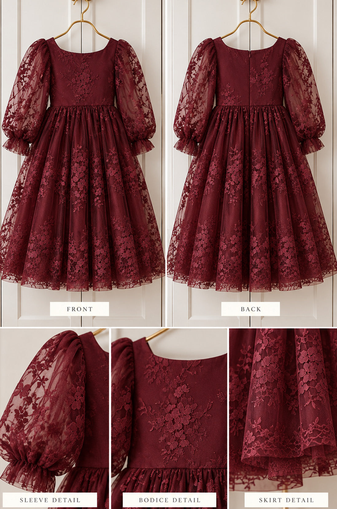Holly in Burgundy ~ Party or Flower Girl Dress