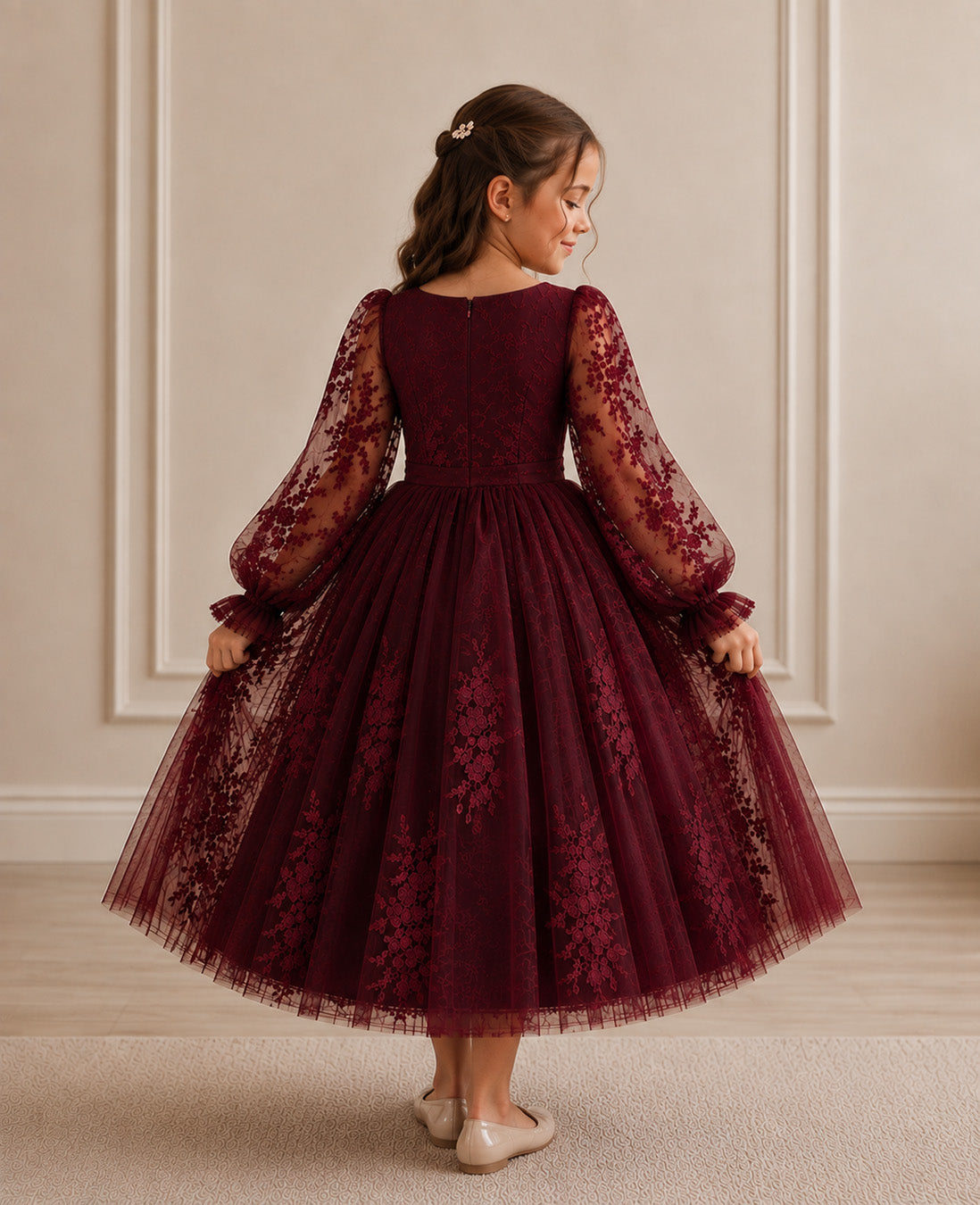 Holly in Burgundy ~ Party or Flower Girl Dress