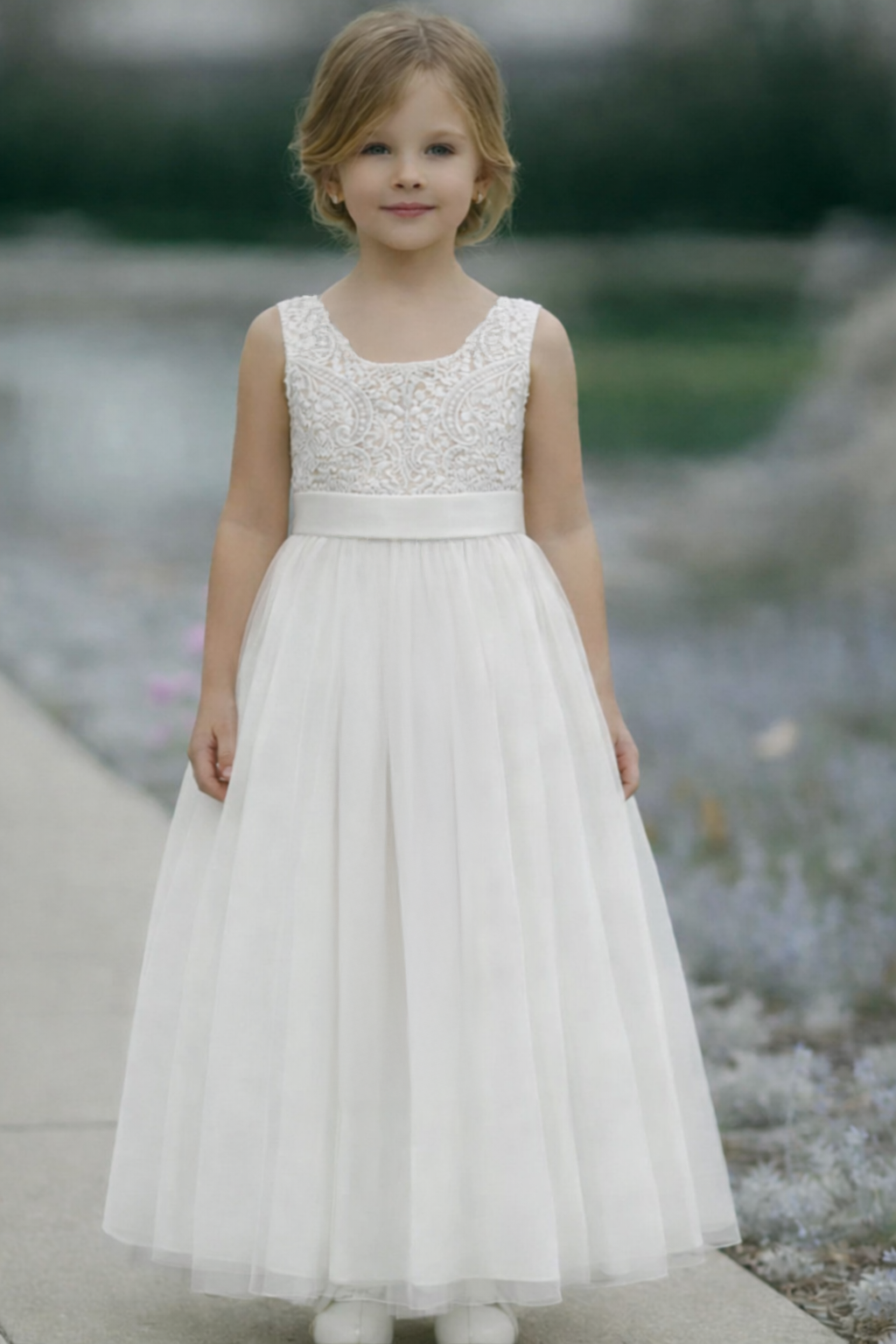 Honey in Ivory White  ~ Party or Flower Girl Dress