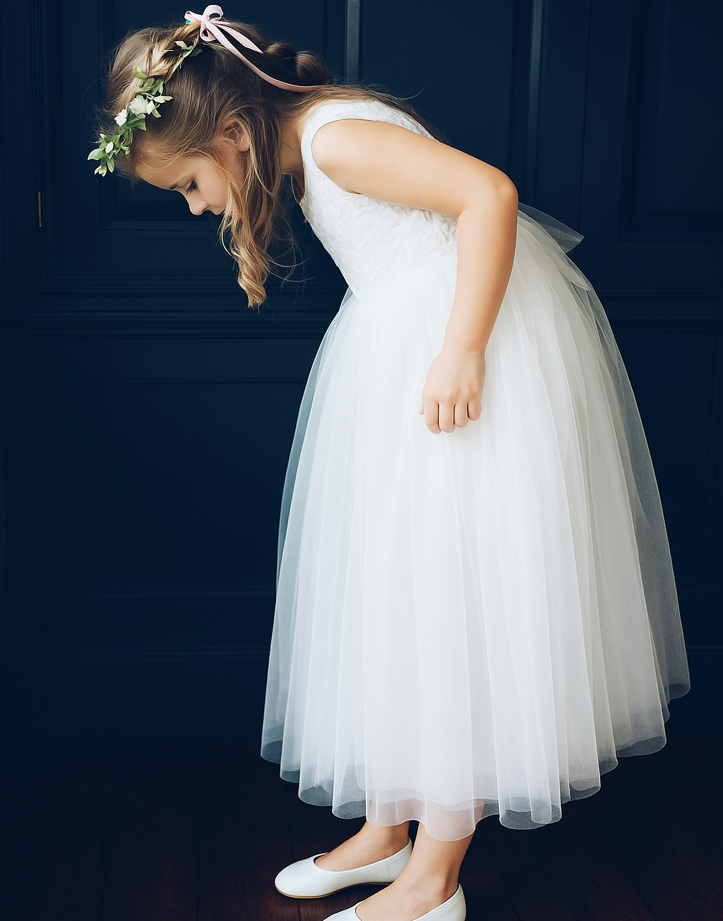 Honey in Ivory White  ~ Party or Flower Girl Dress