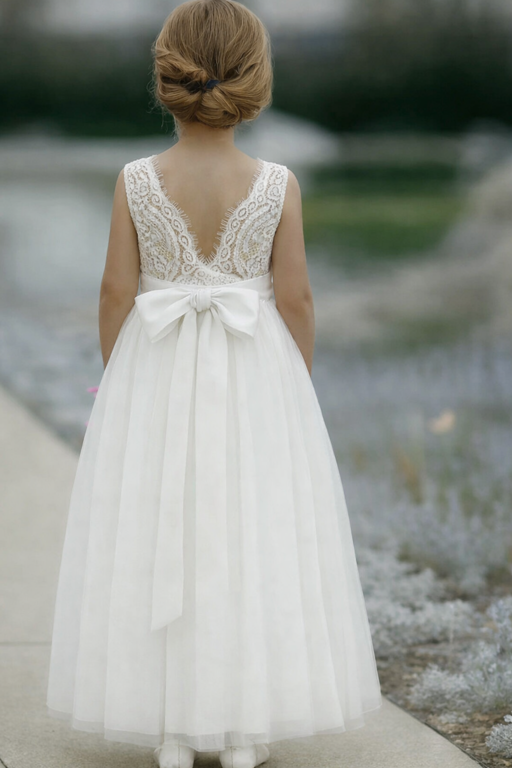 Honey in Ivory White  ~ Party or Flower Girl Dress