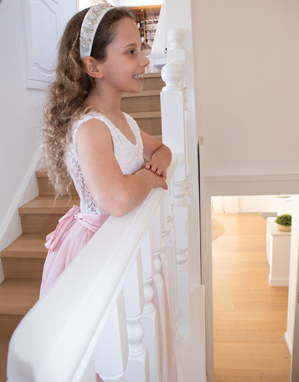 Honey in Baby Pink ~ Party or Flower Girl Dress + Sash