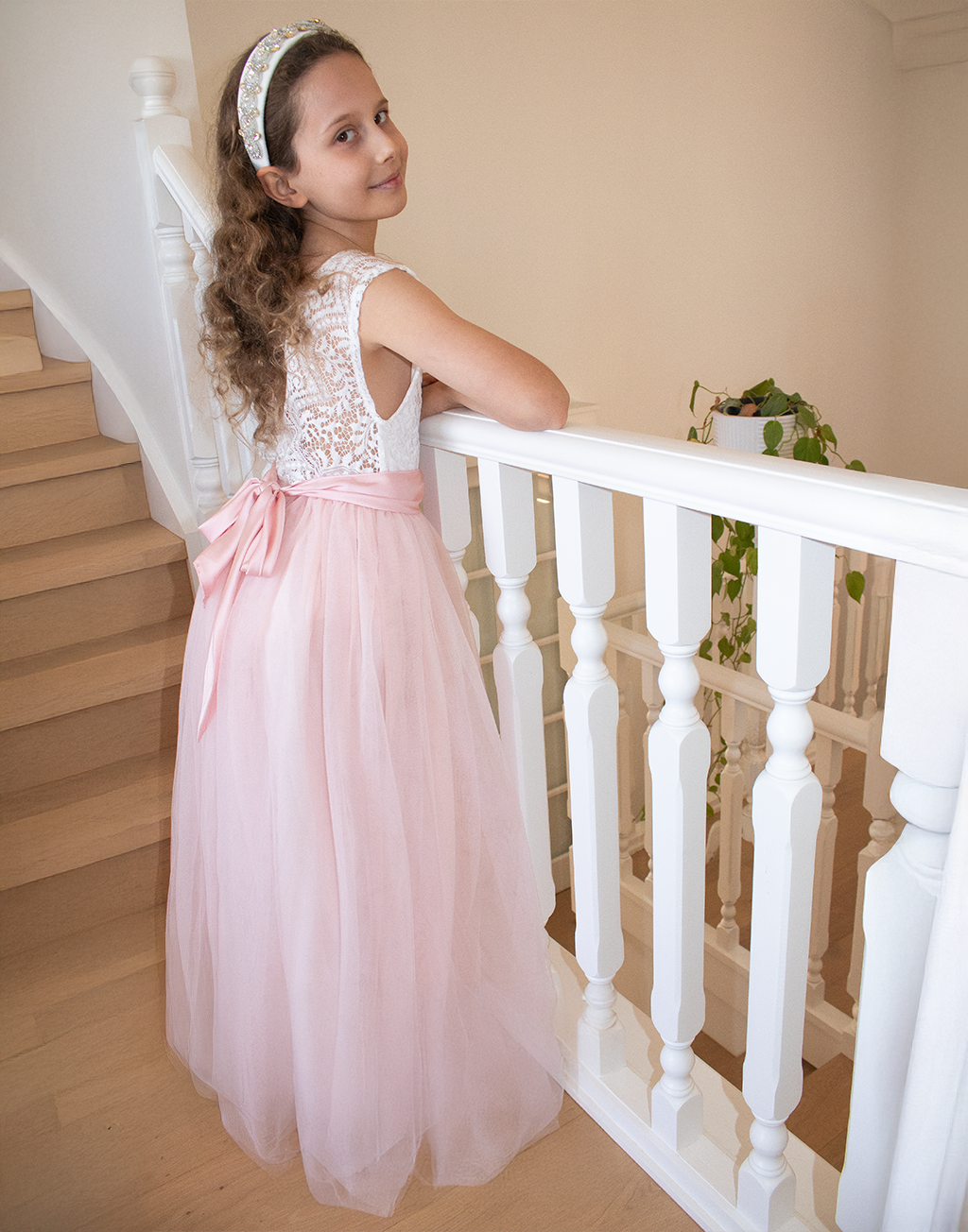 Honey in Baby Pink ~ Party or Flower Girl Dress + Sash