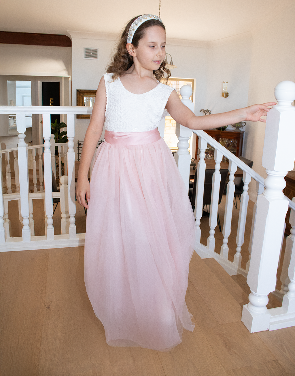 Honey in Baby Pink ~ Party or Flower Girl Dress + Sash
