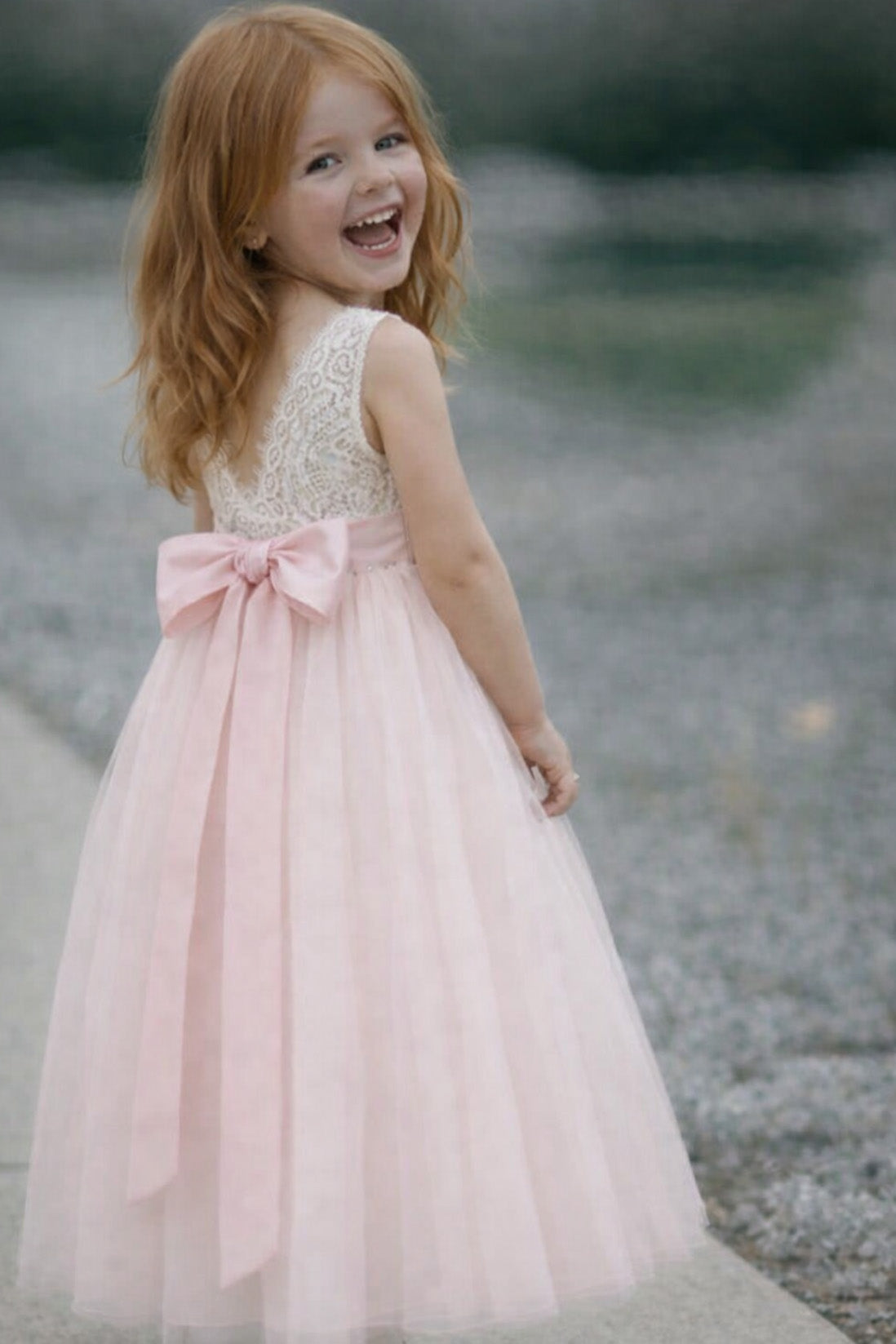 Honey in Baby Pink ~ Party or Flower Girl Dress + Sash