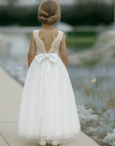 Honey in Ivory White  ~ Party or Flower Girl Dress