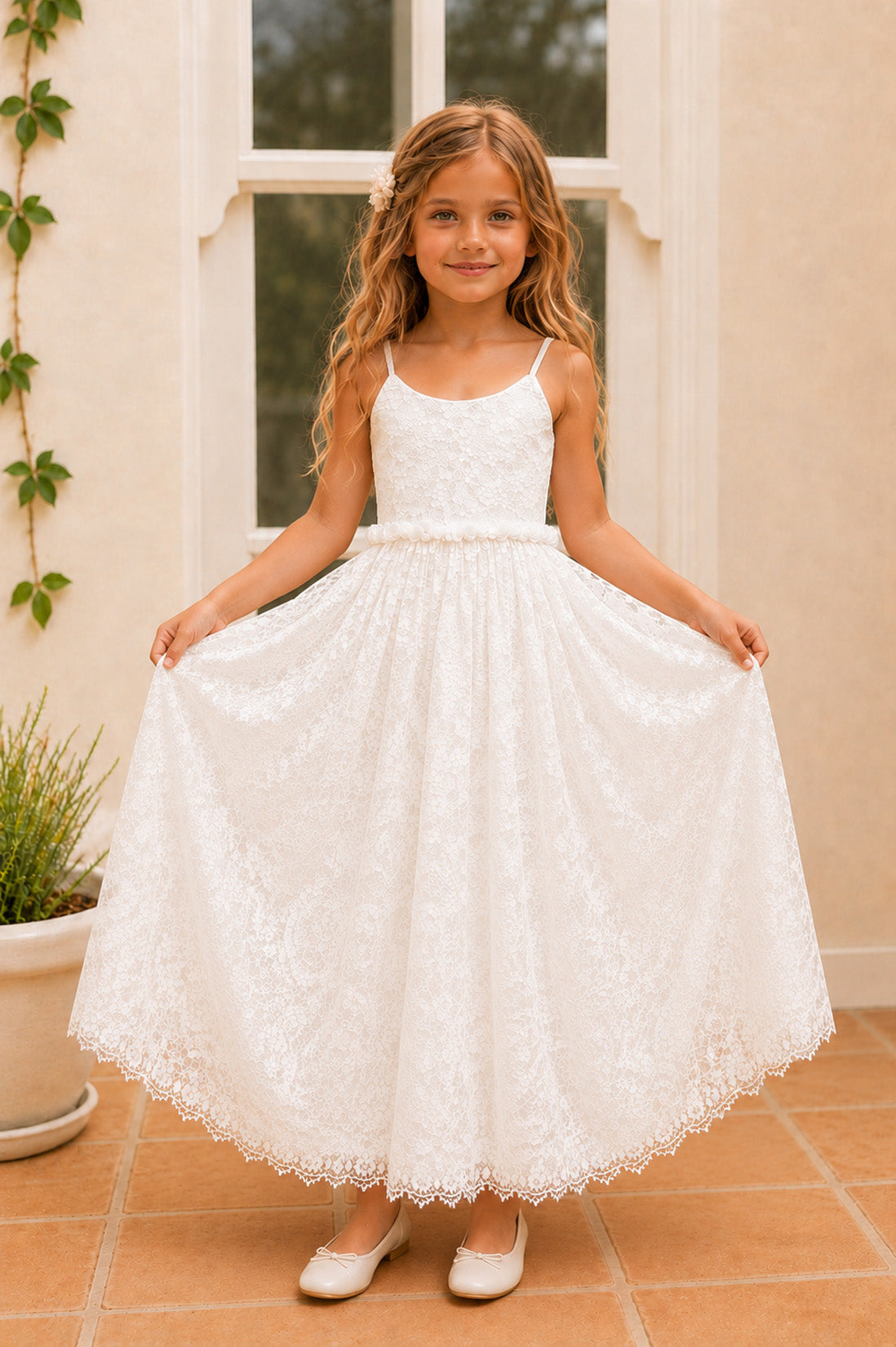 Hope ~ Ivory White Party Girl Dress /Flower Girl Dress