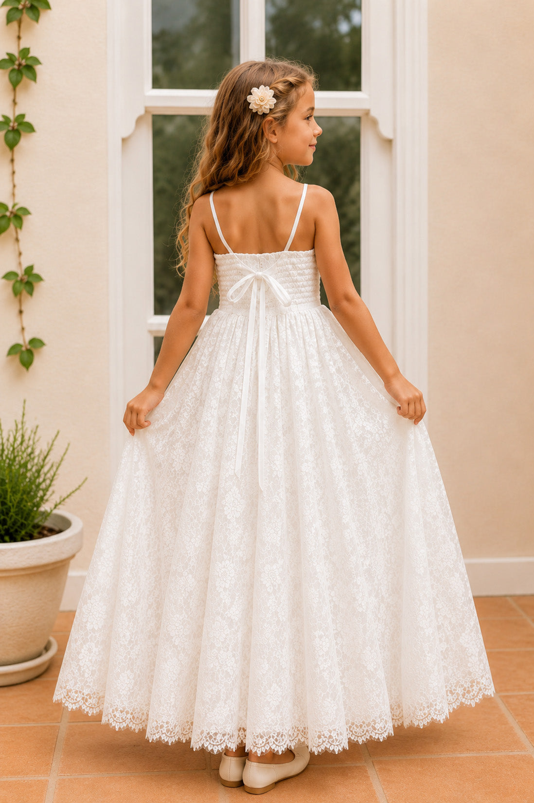 Hope ~ Ivory White Party Girl Dress /Flower Girl Dress