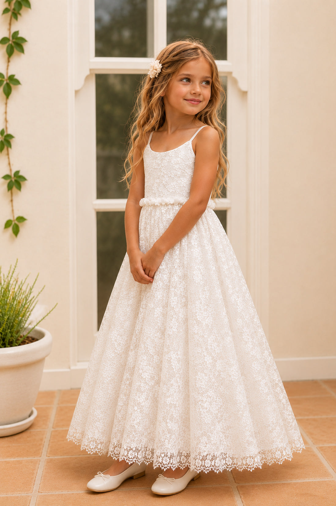 Hope ~ Ivory White Party Girl Dress /Flower Girl Dress
