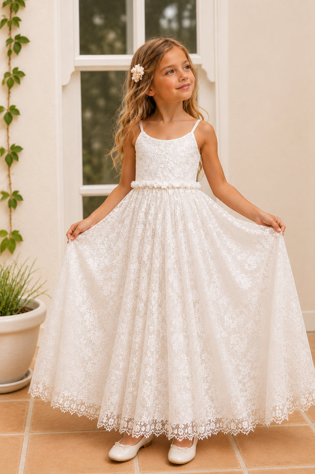 Hope ~ Ivory White Party Girl Dress /Flower Girl Dress