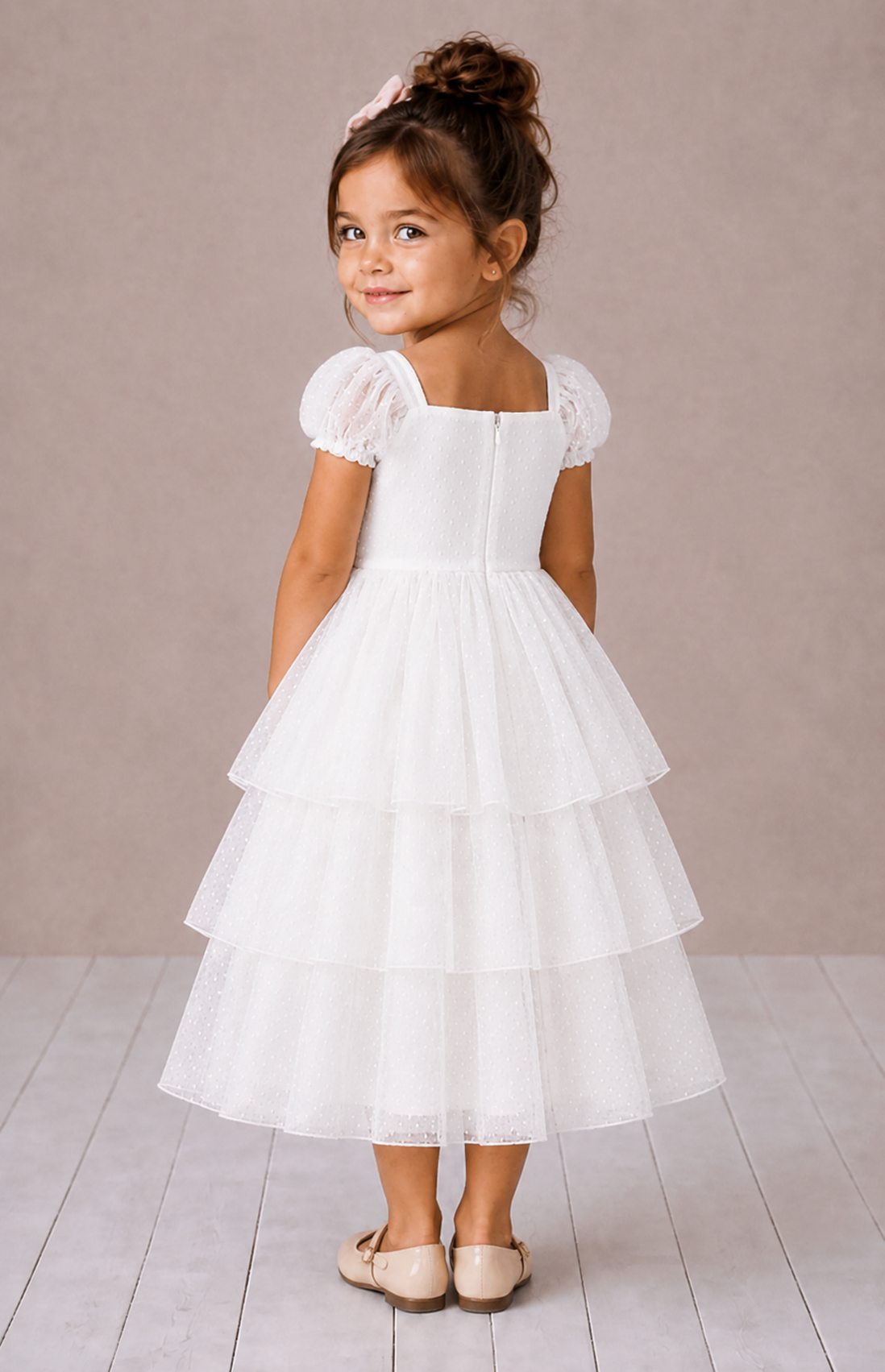 Isla ~ Ivory White Party Girl Dress /Flower Girl Dress