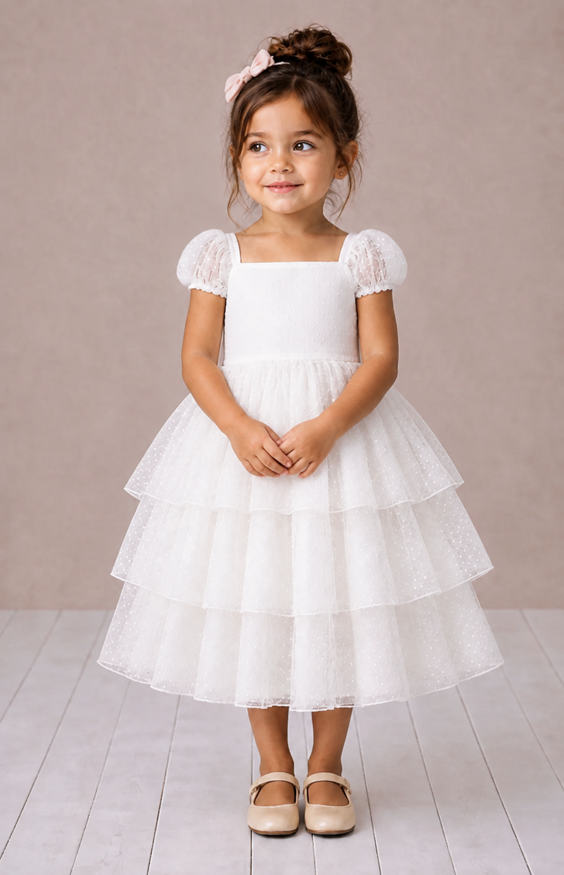 Isla ~ Ivory White Party Girl Dress /Flower Girl Dress