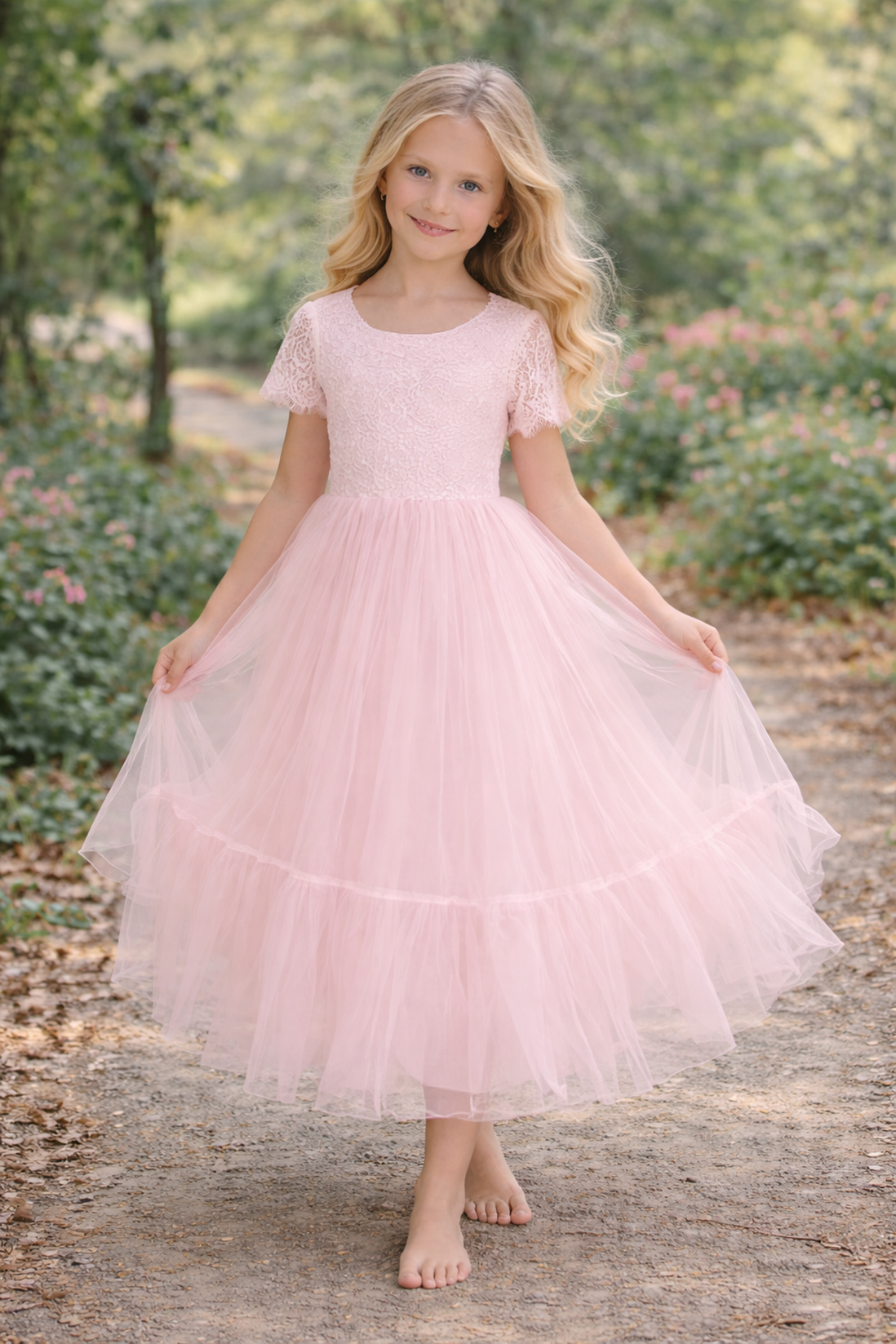 Pink Ivy in Ballet Pink ~ Party or Flower Girl Dress