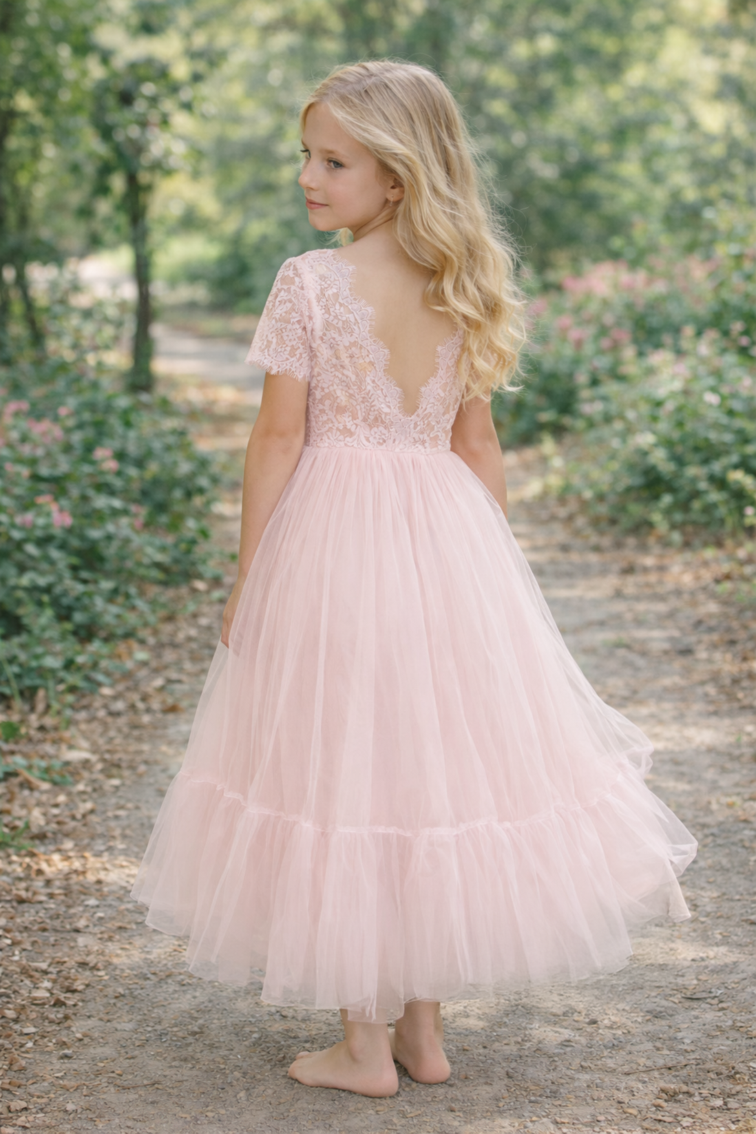 Pink Ivy in Ballet Pink ~ Party or Flower Girl Dress