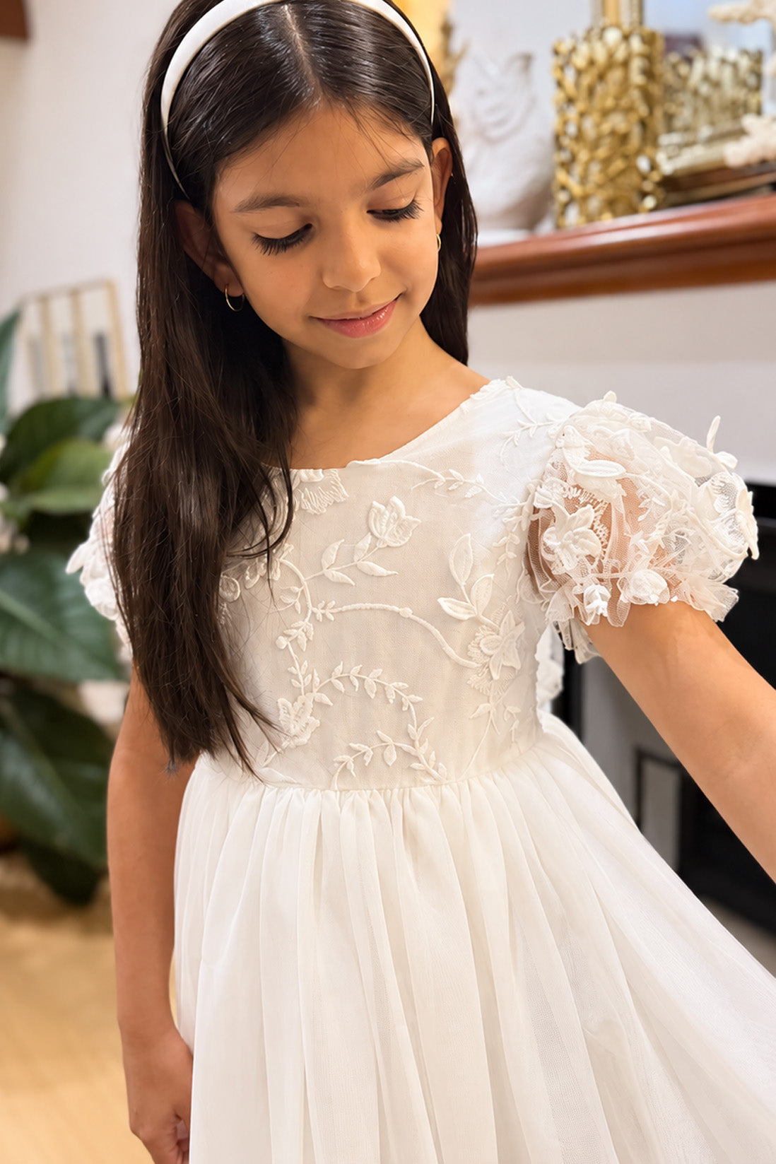 Josephine in Ivory White - A-line Flower Girl or Communion Dress