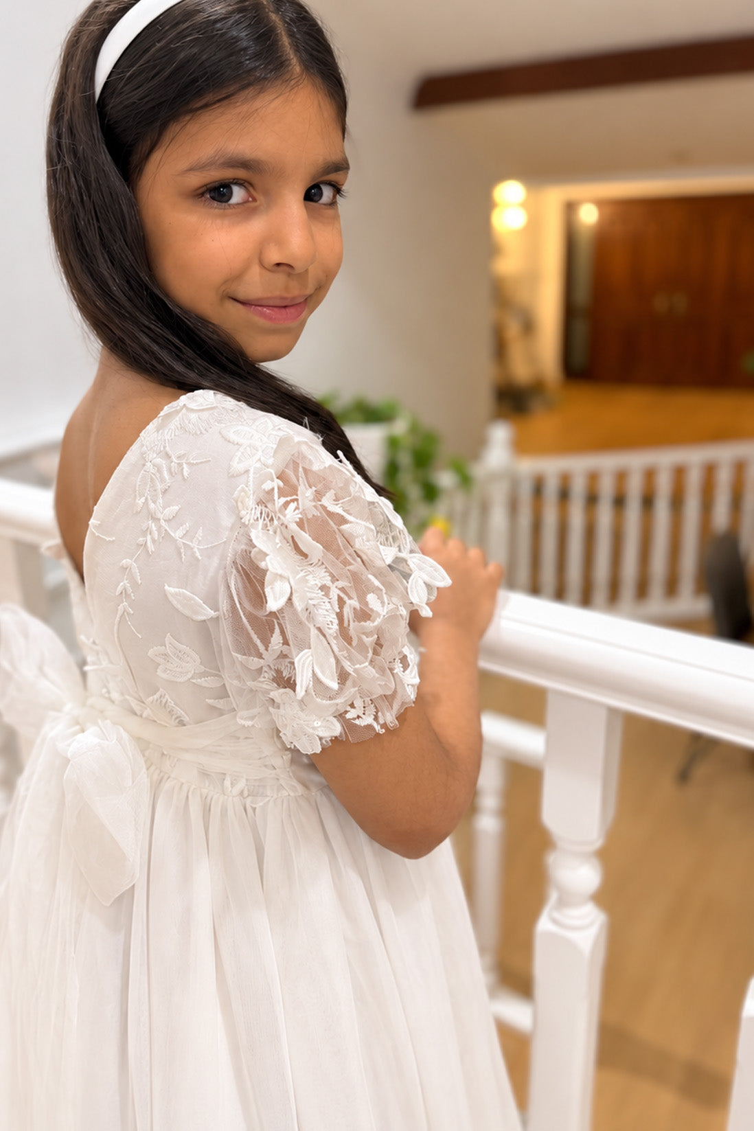 Josephine in Ivory White - A-line Flower Girl or Communion Dress