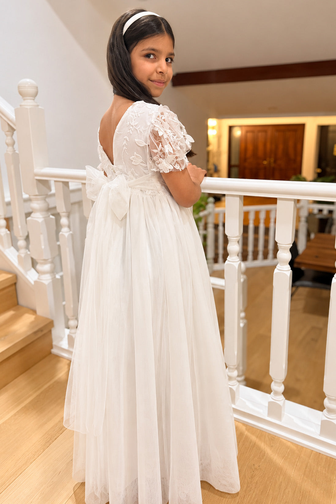 Josephine in Ivory White - A-line Flower Girl or Communion Dress