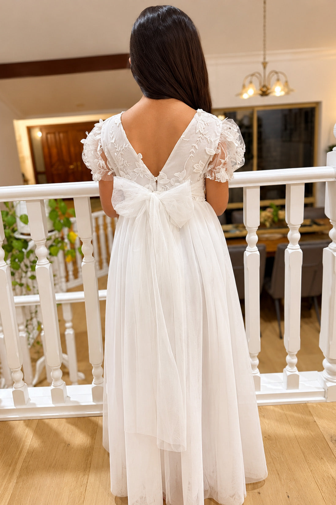 Josephine in Ivory White - A-line Flower Girl or Communion Dress