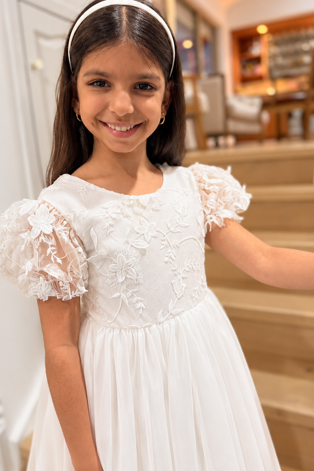 Josephine in Ivory White - A-line Flower Girl or Communion Dress