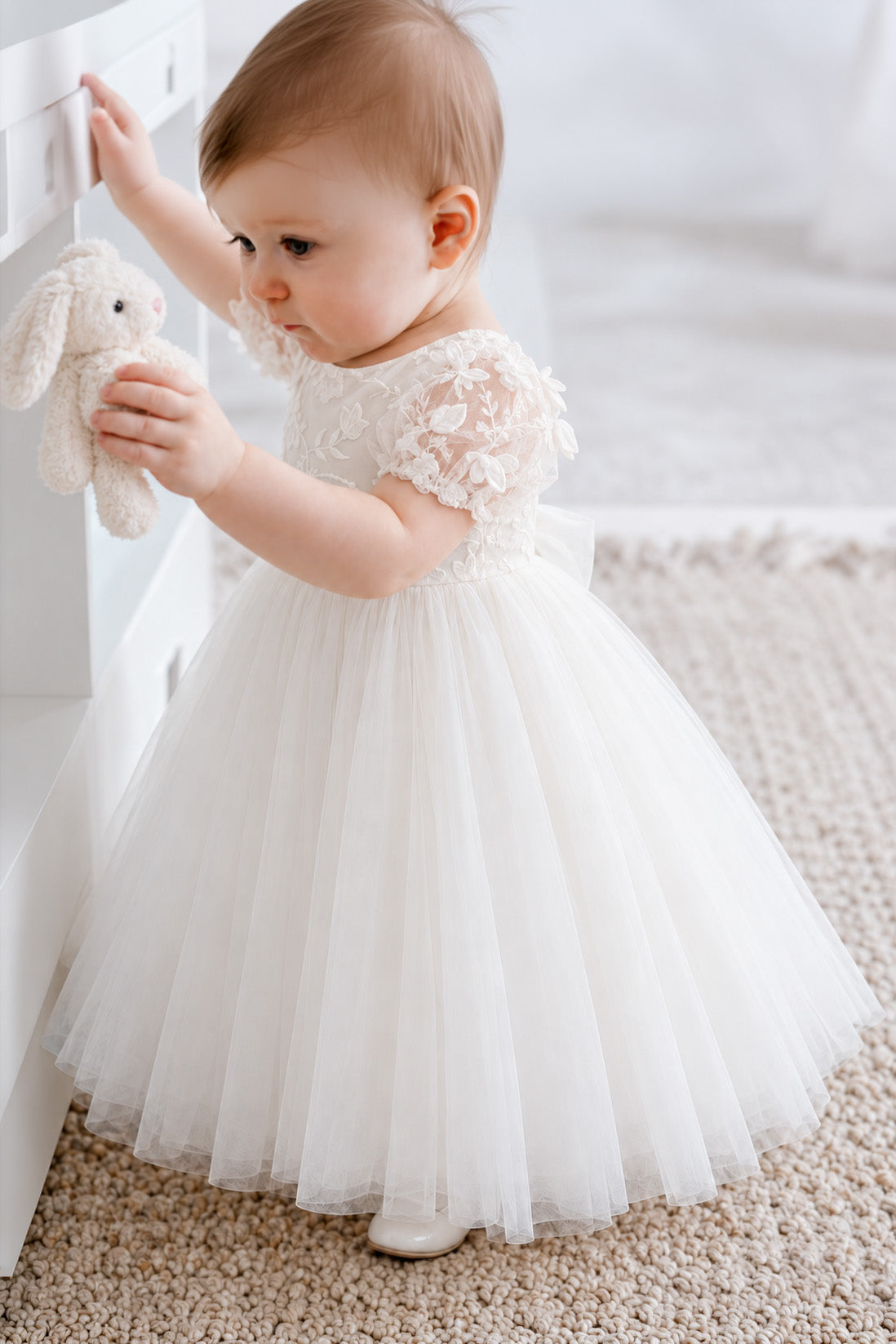 Josephine in Ivory White - A-line Flower Girl or Communion Dress