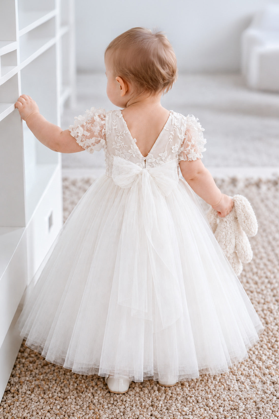 Josephine in Ivory White - A-line Flower Girl or Communion Dress