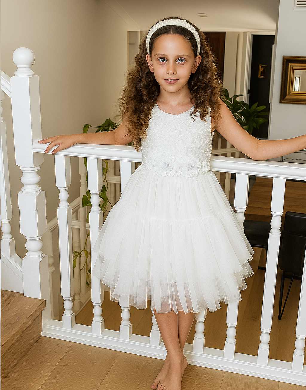 Juniper in Ivory White  Party or Flower Girl Dress