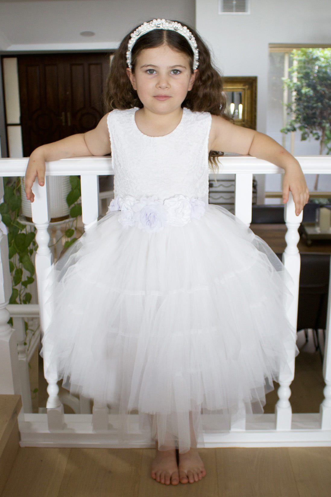 Juniper in Ivory White  Party or Flower Girl Dress