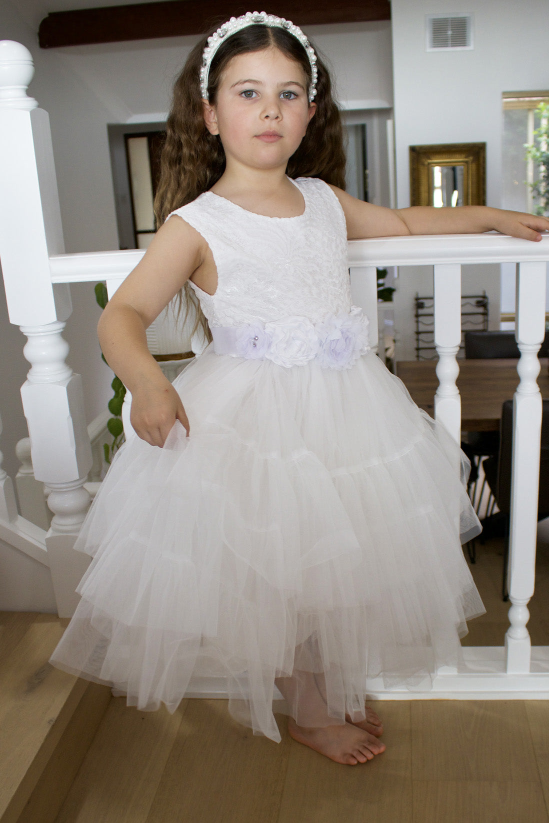 Juniper in Ivory White  Party or Flower Girl Dress