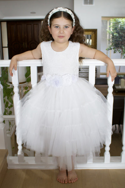 Juniper in Ivory White  Party or Flower Girl Dress