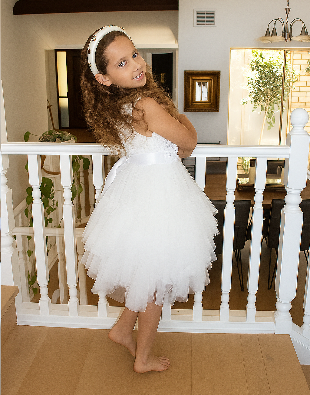 Juniper in Ivory White  Party or Flower Girl Dress