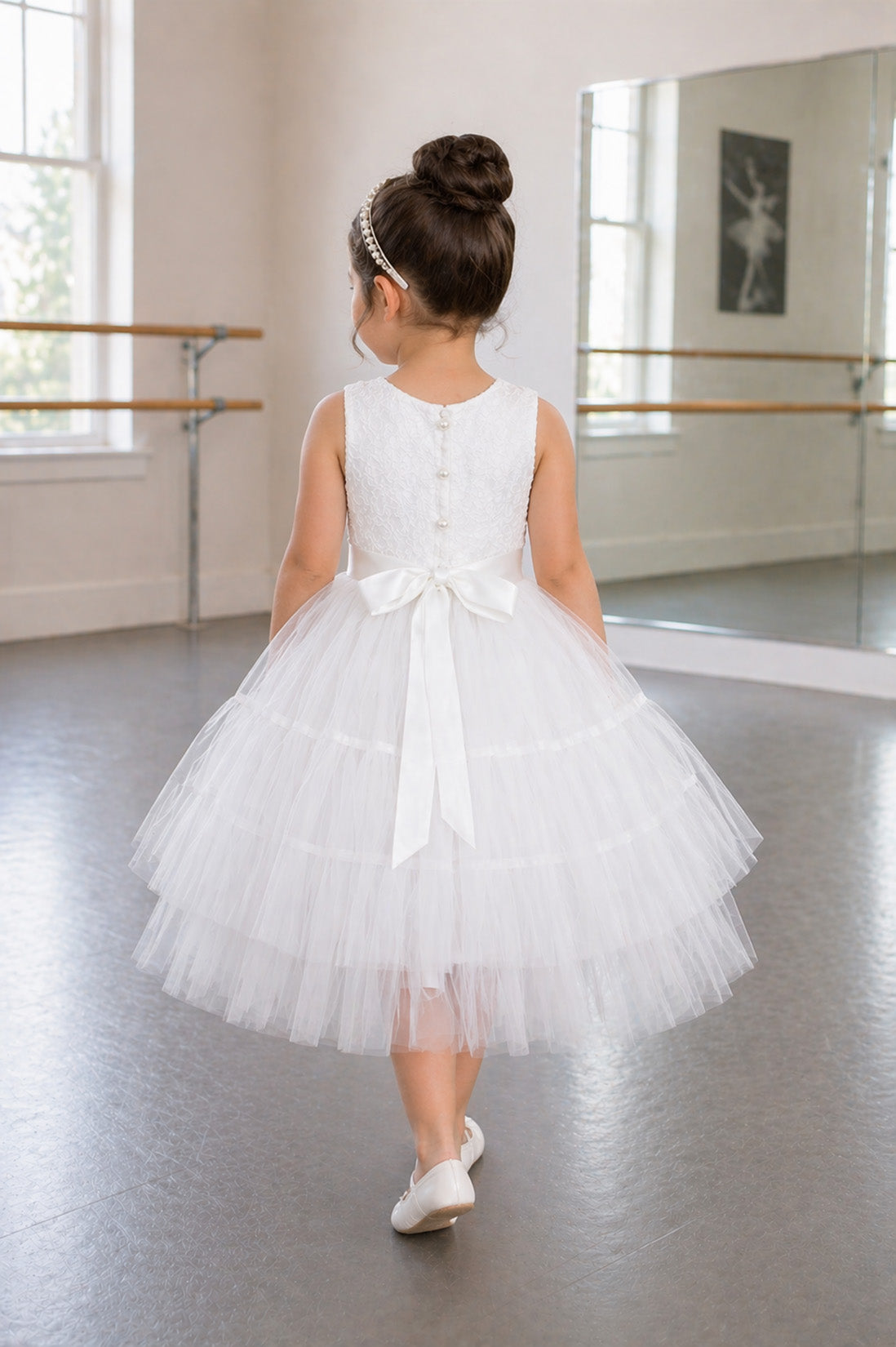 Juniper in Ivory White  Party or Flower Girl Dress