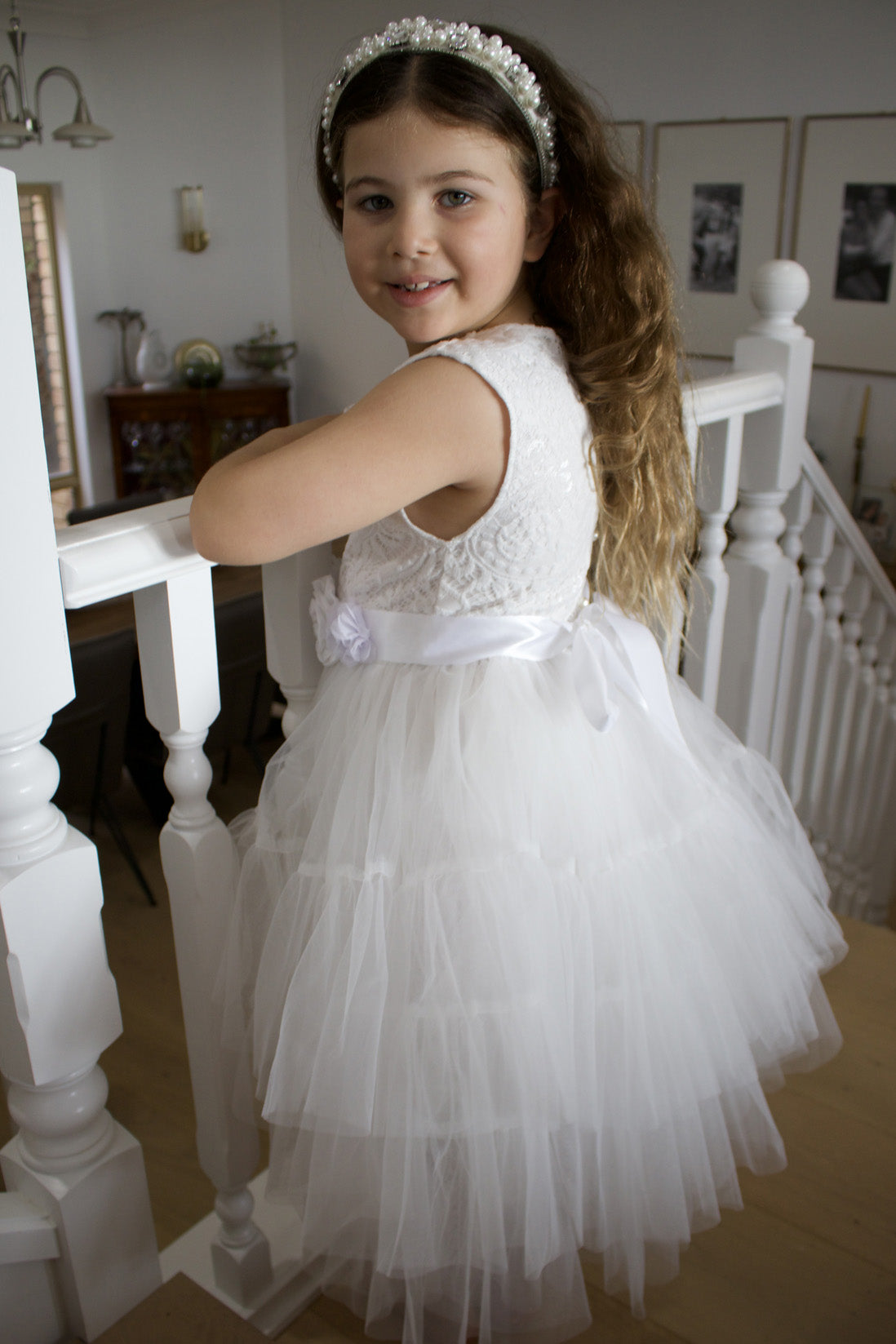Juniper in Ivory White  Party or Flower Girl Dress