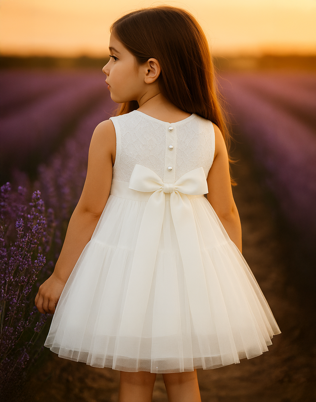 Juniper in Ivory White  Party or Flower Girl Dress