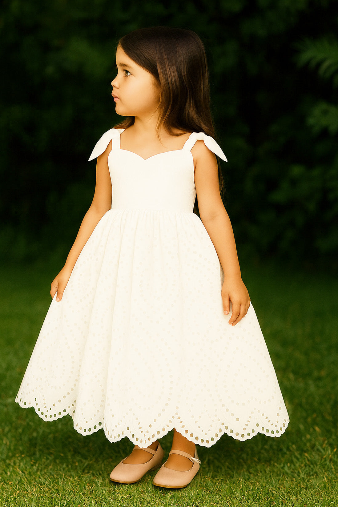 Kiera in Ivory White Toddler ~ Party or Flower Girl Dress
