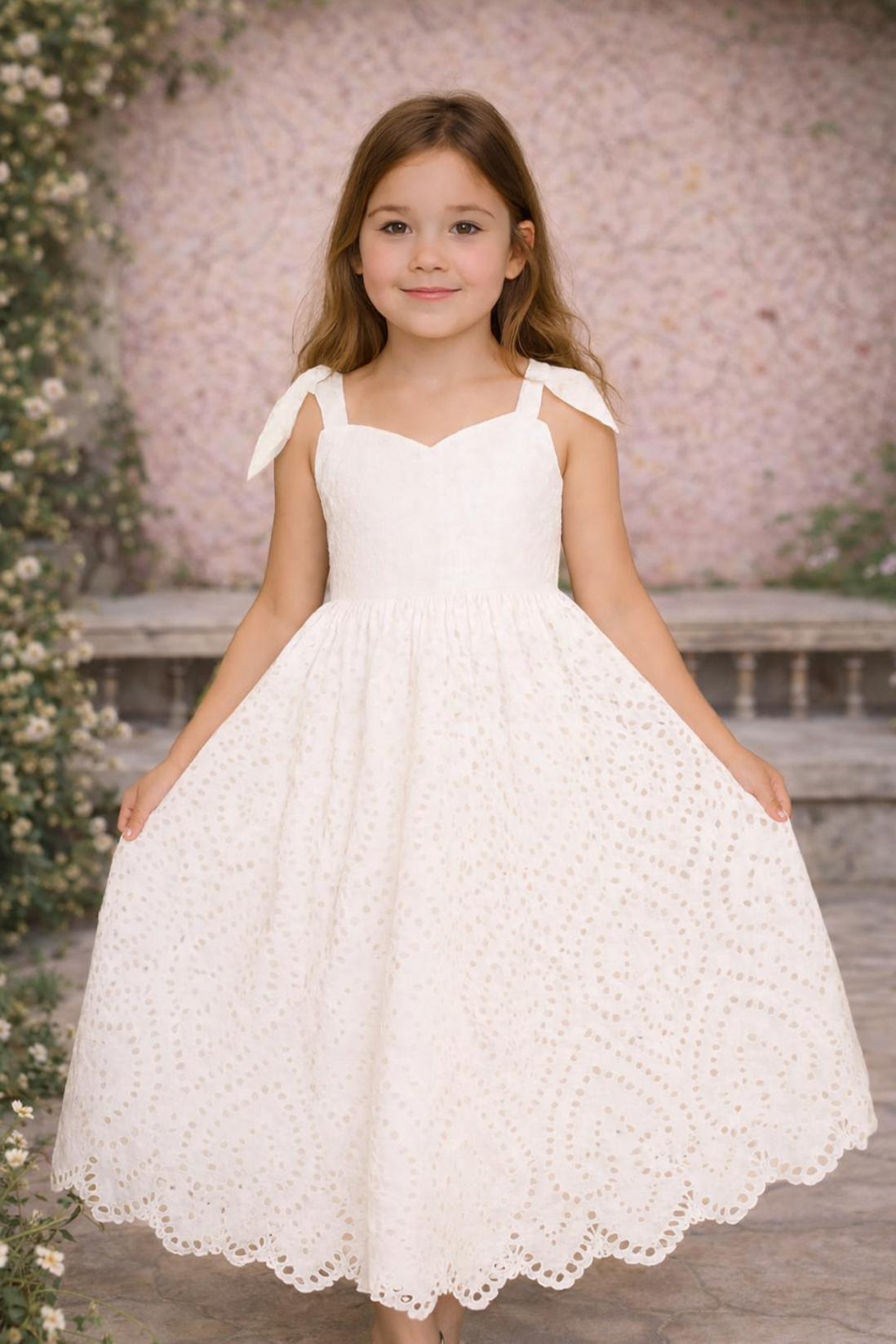 Kiera in Ivory White ~ Party or Flower Girl Dress