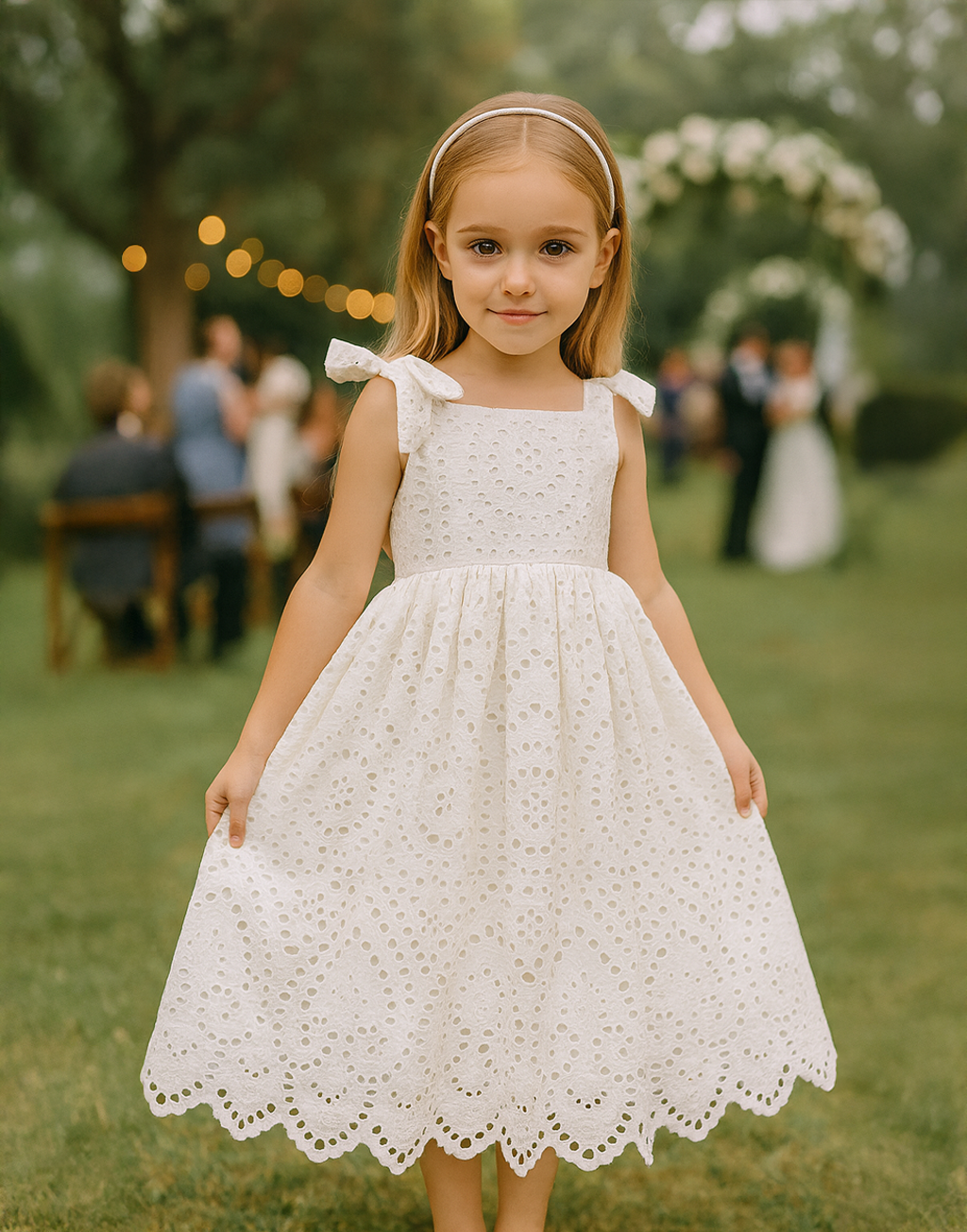 Kiera in Ivory White ~ Party or Flower Girl Dress