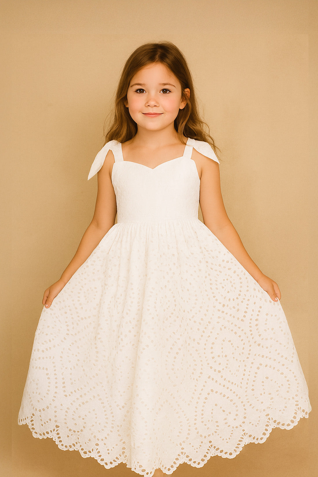 Kiera in Ivory White ~ Party or Flower Girl Dress