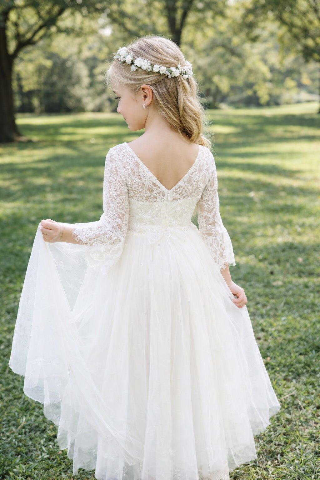 Layla Ivory White ~ Flower Girl or Communion Dress