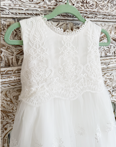 Lilith - Baptism Christening Gown with Bonnet