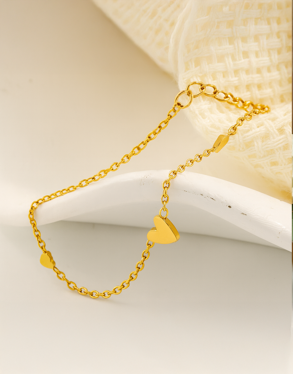 Lola Heart Duo - Bracelet + Ring for Flower Girls // 18k Gold Plated PVD Waterproof