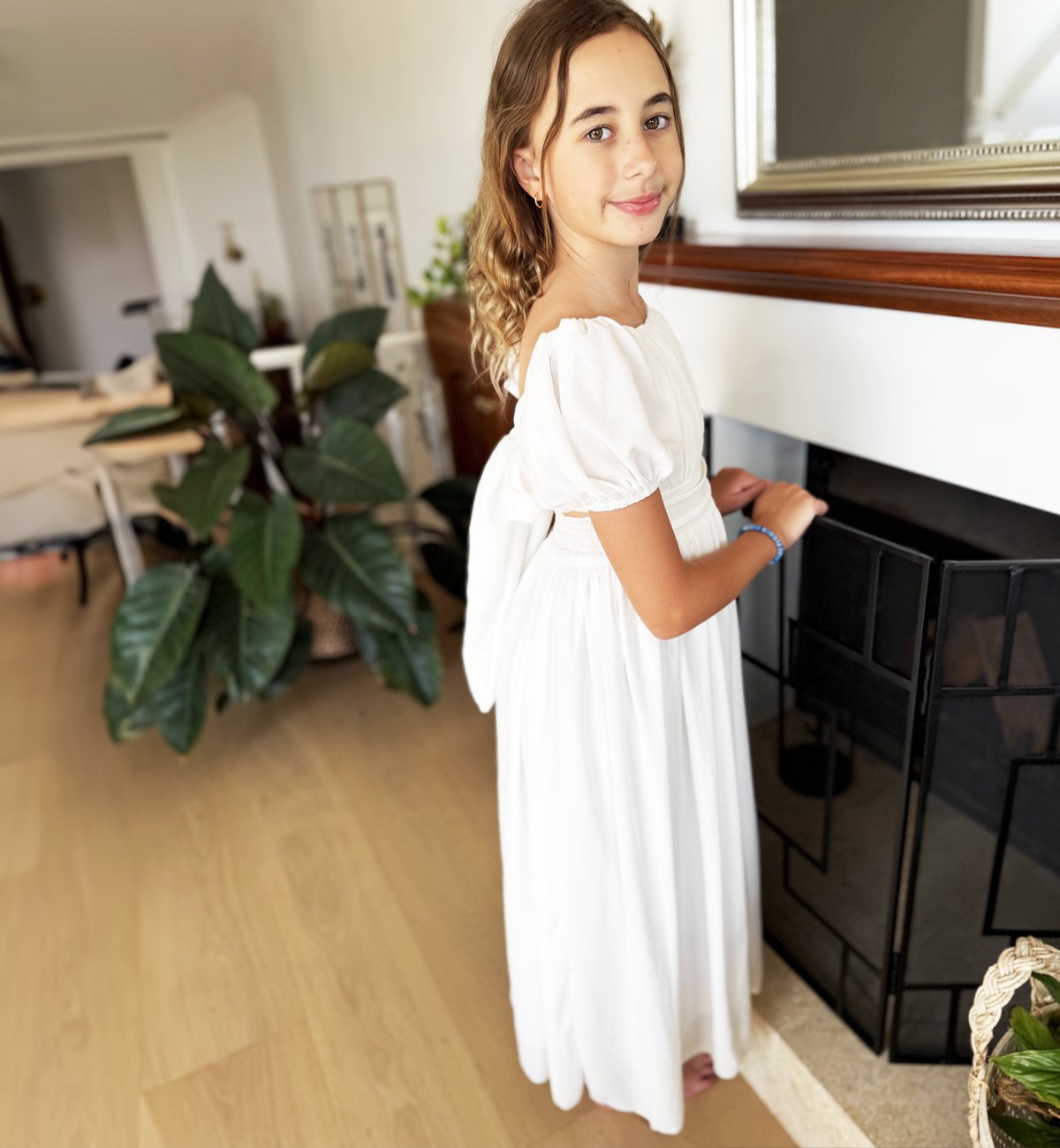 Lucille ~ Ivory Luxurious Flower Girl Dress