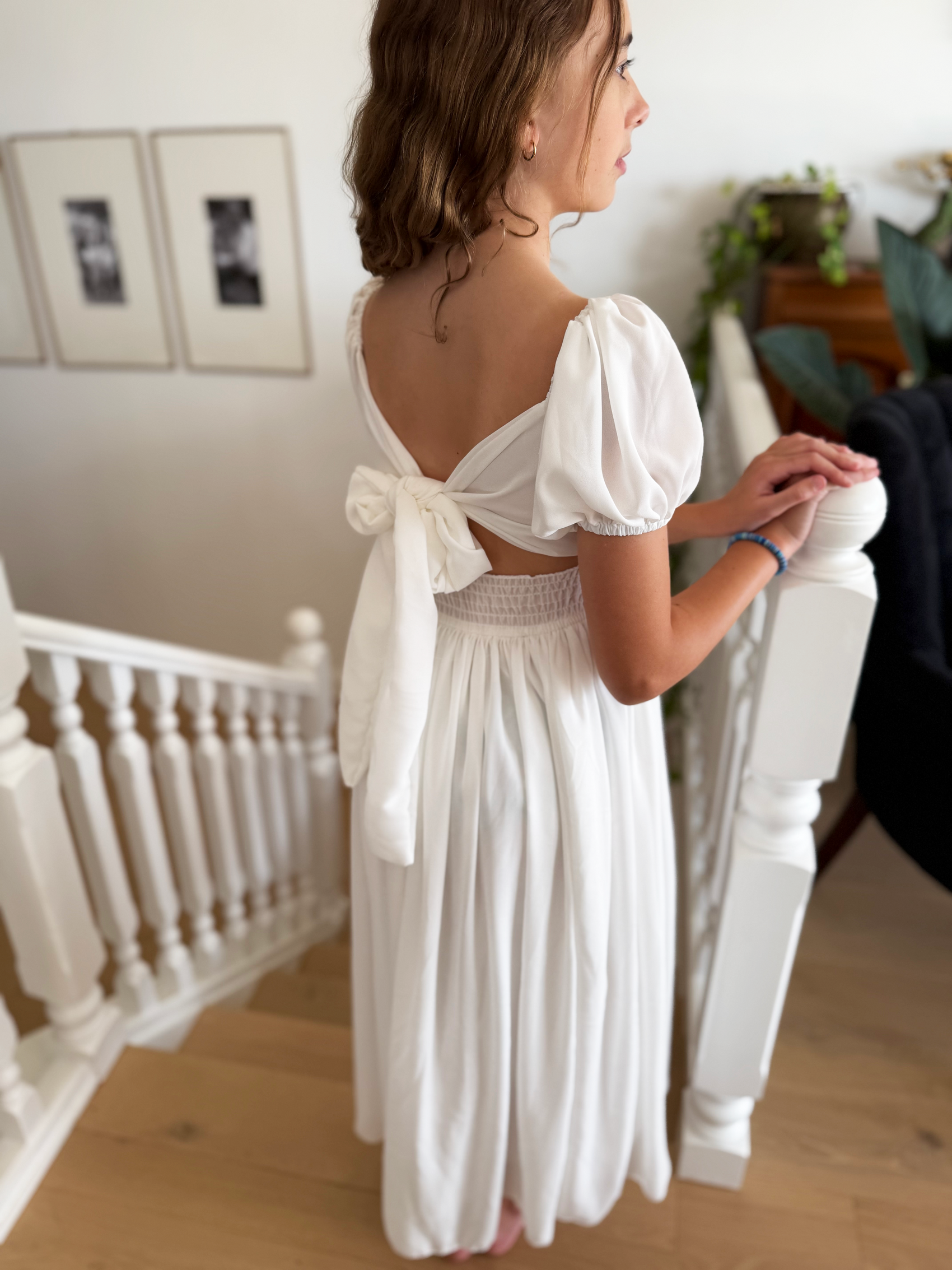 Lucille ~ Ivory Luxurious Flower Girl Dress