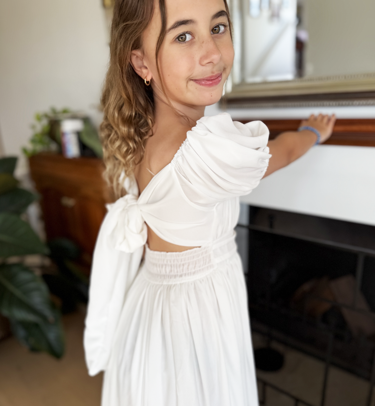 Lucille ~ Ivory Luxurious Flower Girl Dress