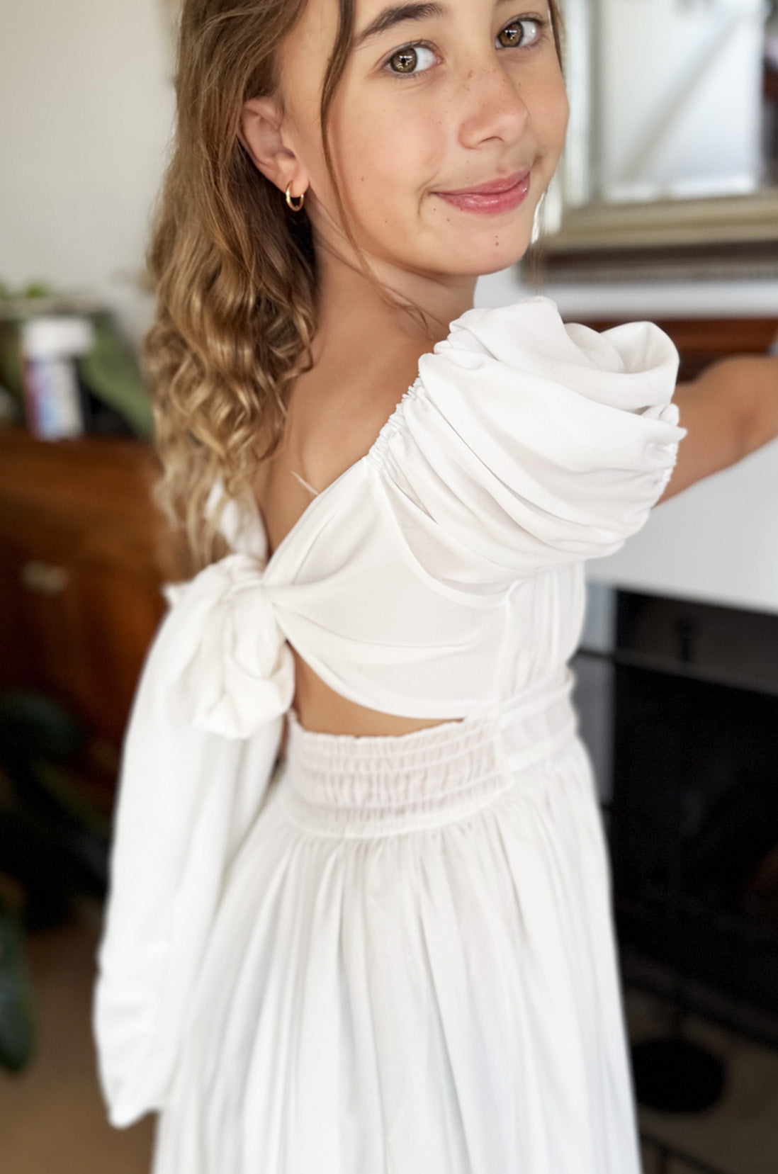 Lucille ~ Ivory White Luxurious Party Girl Dress