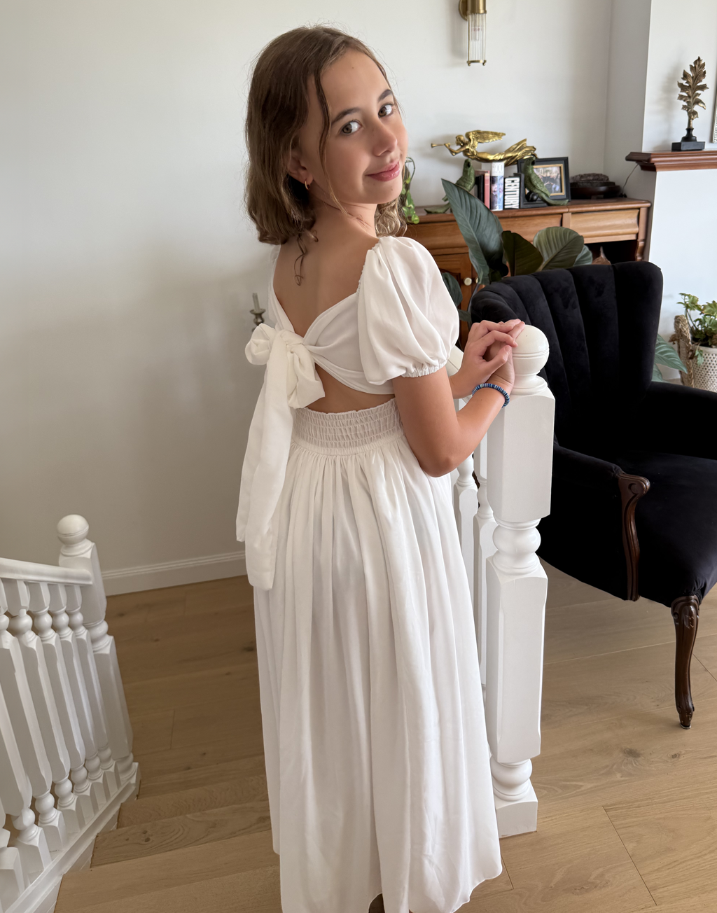 Lucille ~ Ivory Luxurious Flower Girl Dress